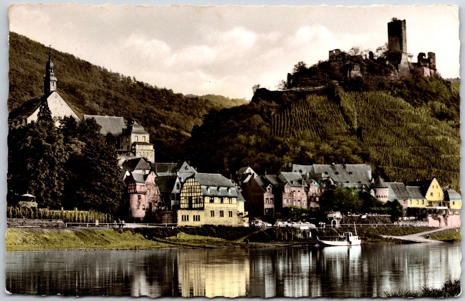 1950\'s Beilstein an der Mosel Burgruine Metternich Germany Posted Postcard