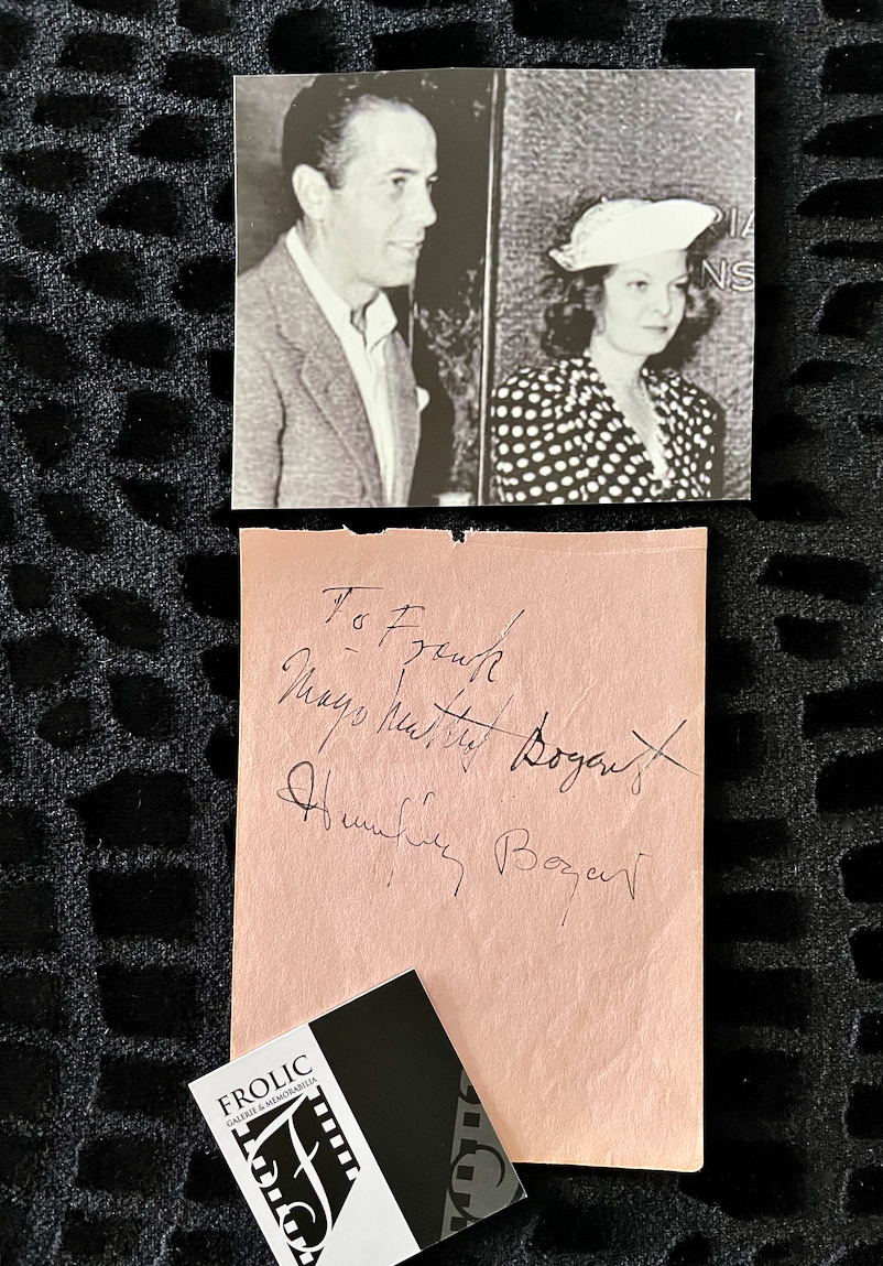 HUMPHREY BOGART 1940'S Signed Cut / Autograph Nate D Sanders Auctions ACA (LOA)