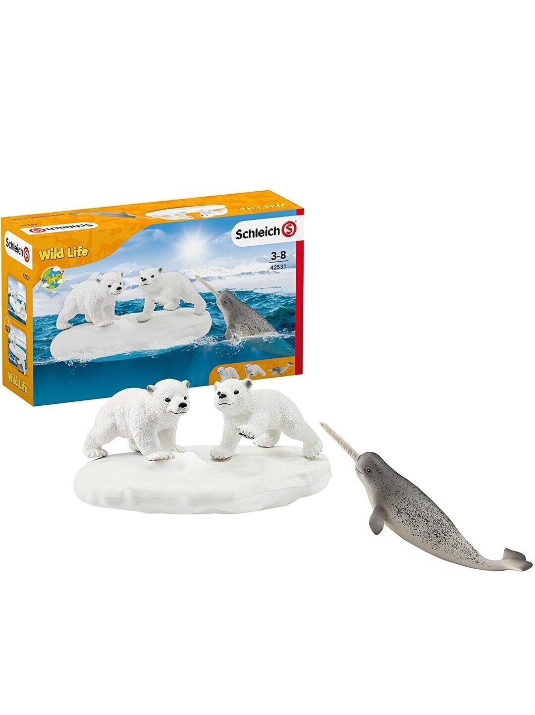 SCHLEICH Polar Bear Playground with Narwal Item# 42531 Wild Life Series - NEW