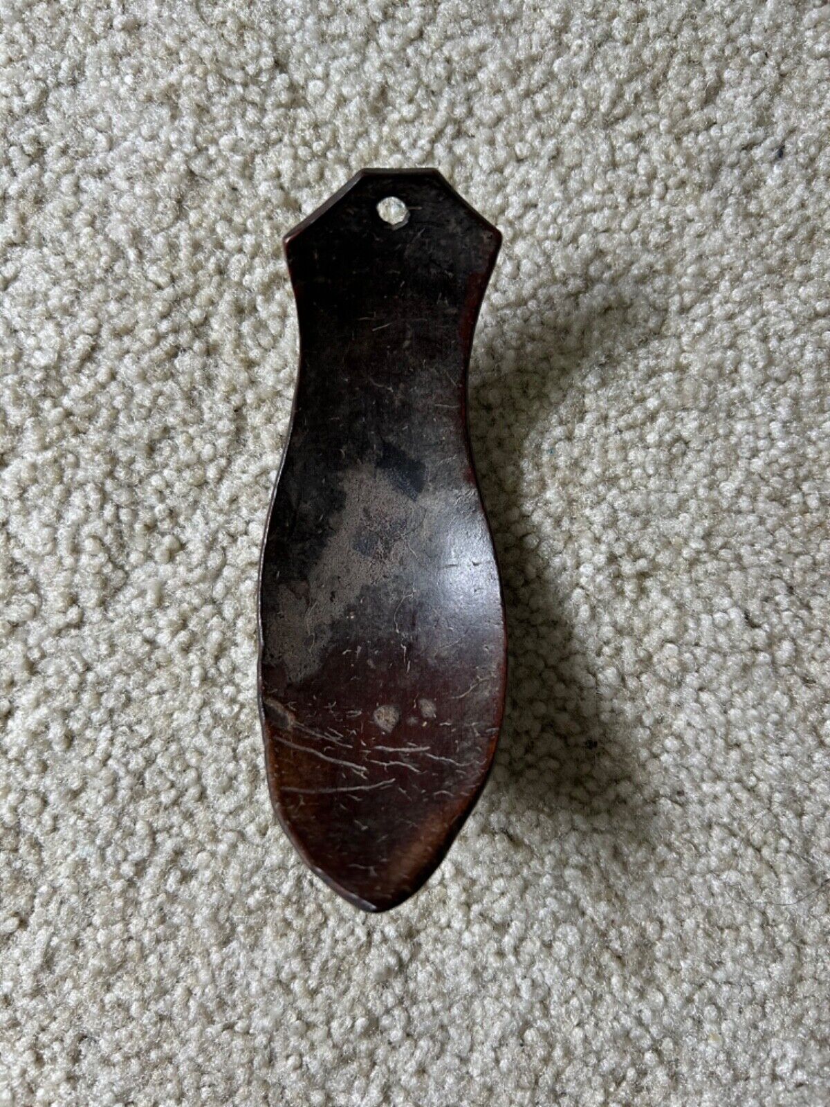 1850 Native American Plains Indian 6in Carved Horn Spoon