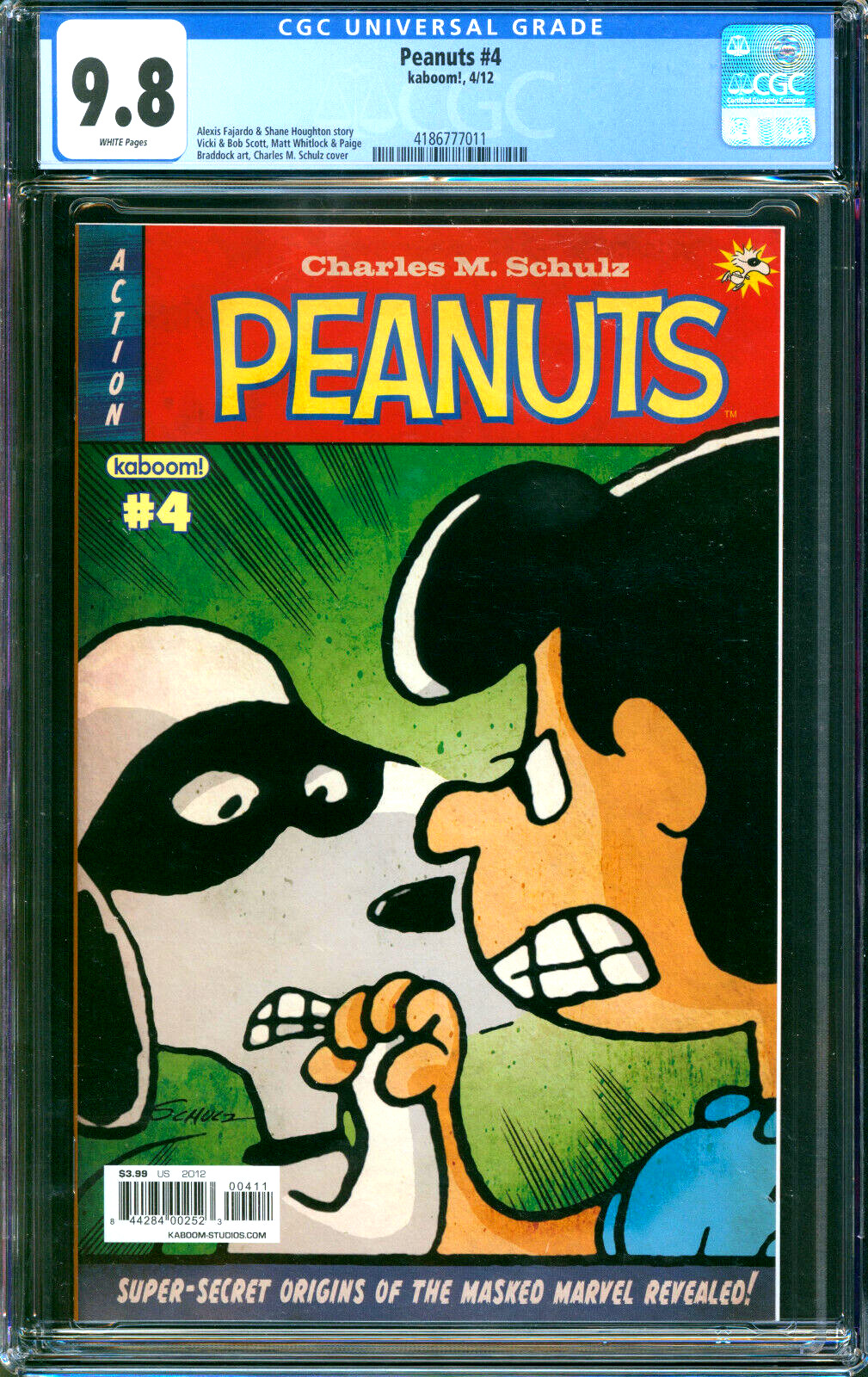 Peanuts #4 Charles Schulz Cover Kaboom 2012 CGC 9.8 Only 1 in Census