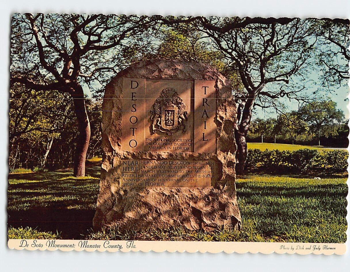 Postcard De Soto Monument, Bradenton, Florida