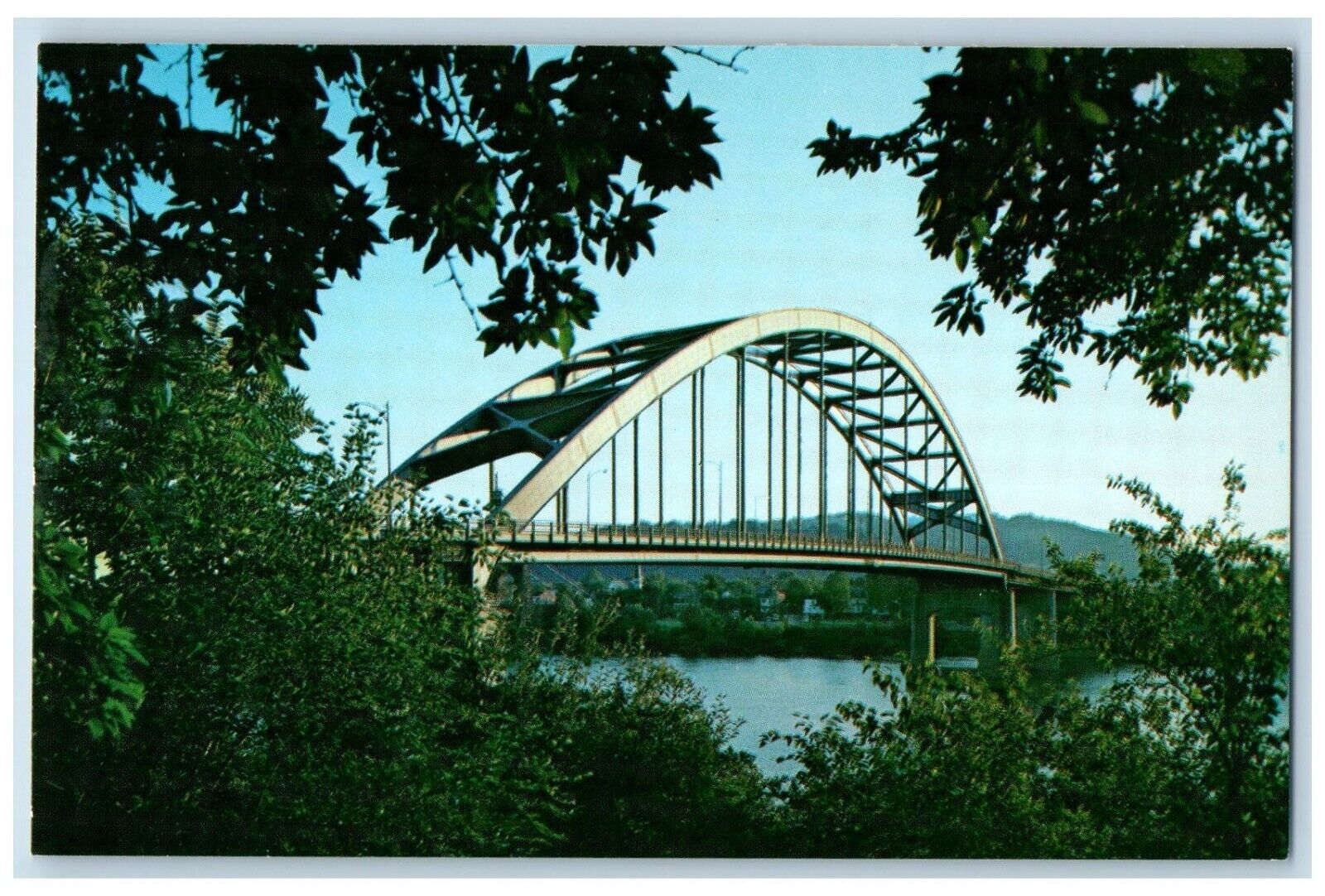 1982 Scenic Fort Henery Bridge Wheeling West Virginia Vintage Antique Postcard