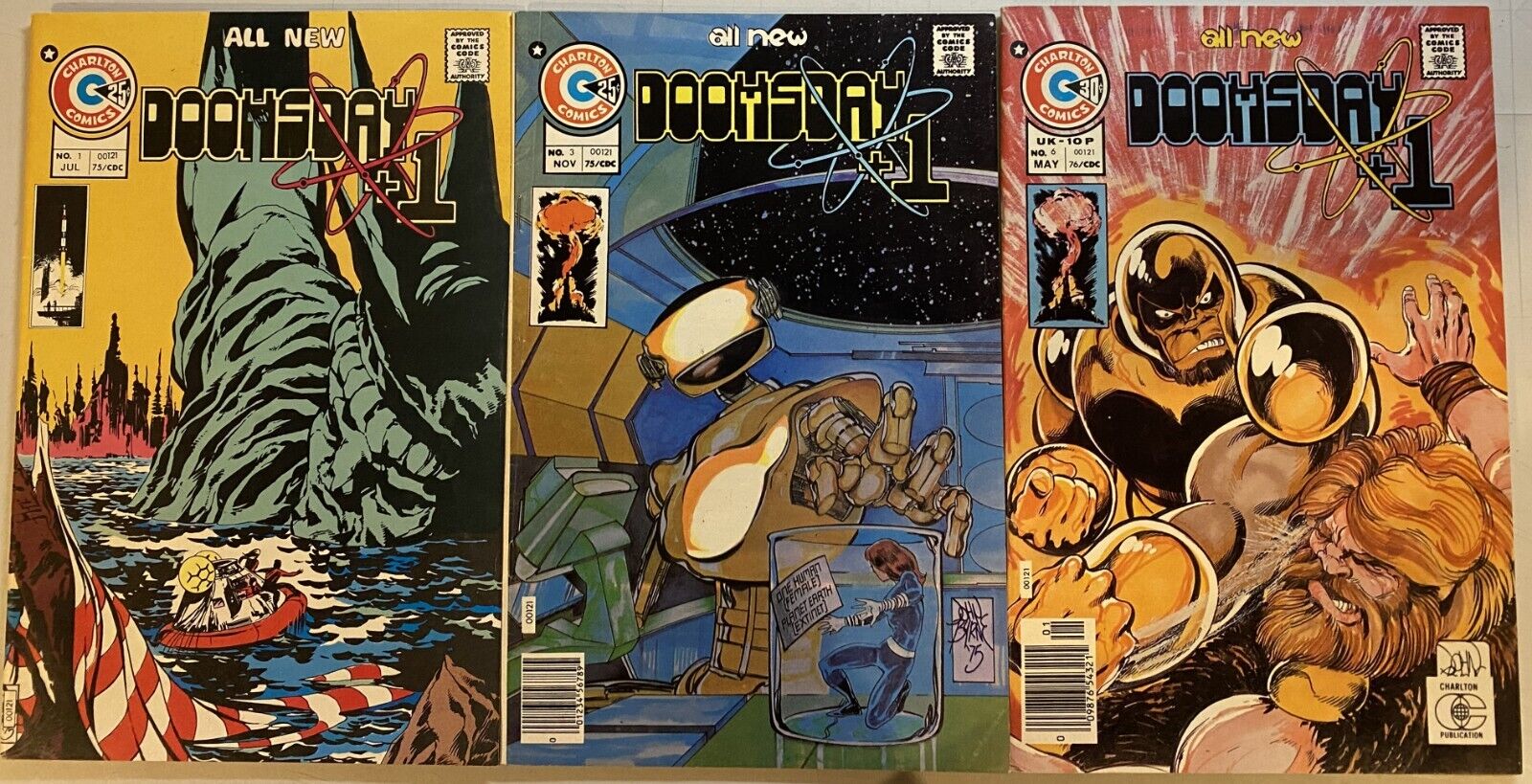 DOOMSDAY+1  #1, 3, AND 6  VG+ TO FINE--EARLY JOHN BYRNE