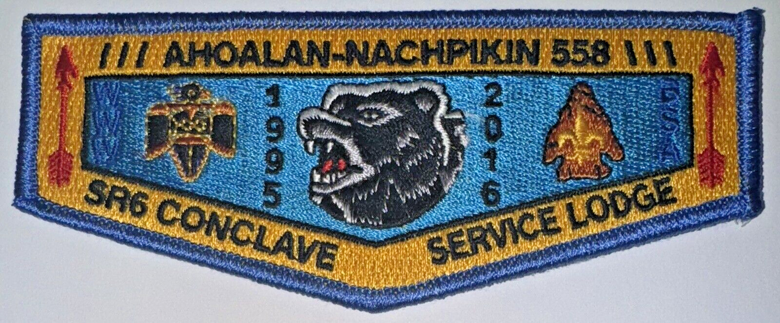Lodge # 558 Ahoalan Nachpikin 2016 SR-6 Conclave Service Lodge OA Flap MINT