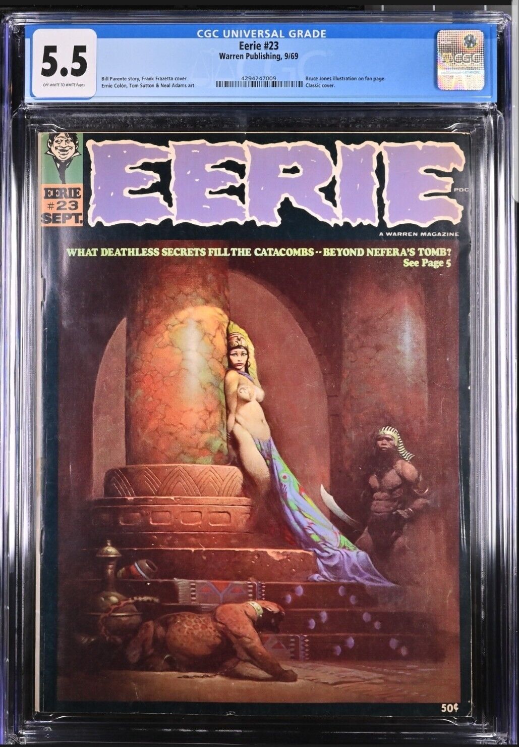 EERIE #23 CGC 5.5 CLASSIC FRANK FRAZETTA COVER 1969 WARREN MAGAZINE