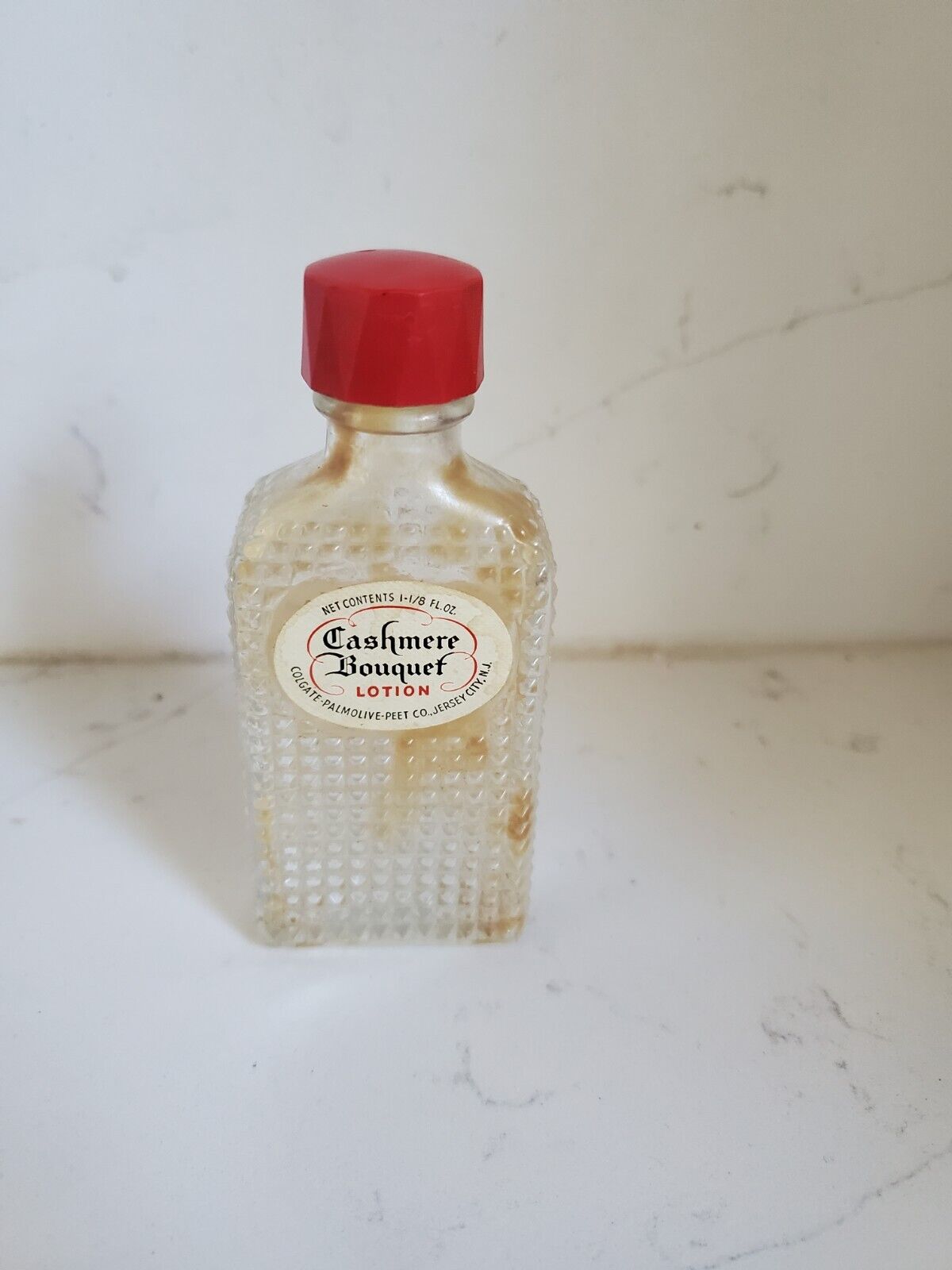 Vintage Cashmere Bouquet Miniature Lotion Glass Bottle Colgate Empty