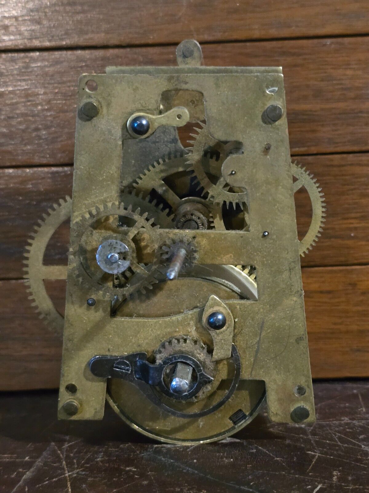 Vintage Unknown Brand A-Frame Brass Clock Movement - Watchmaker Repair Parts
