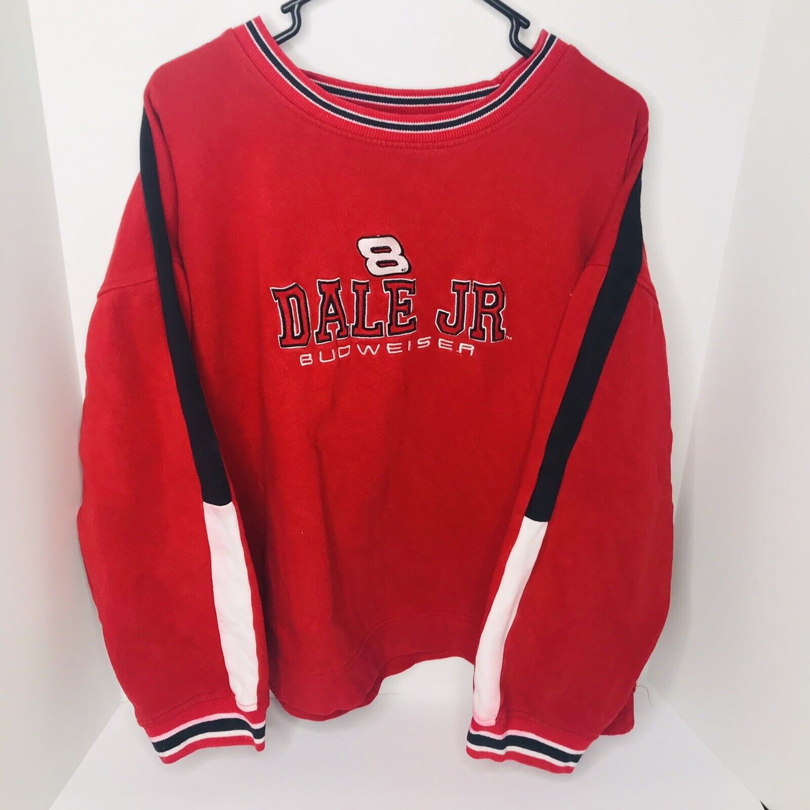 Vintage NASCAR Budweiser Dale Earnhardt Jr #8 Red Sweatshirt Winners Circle