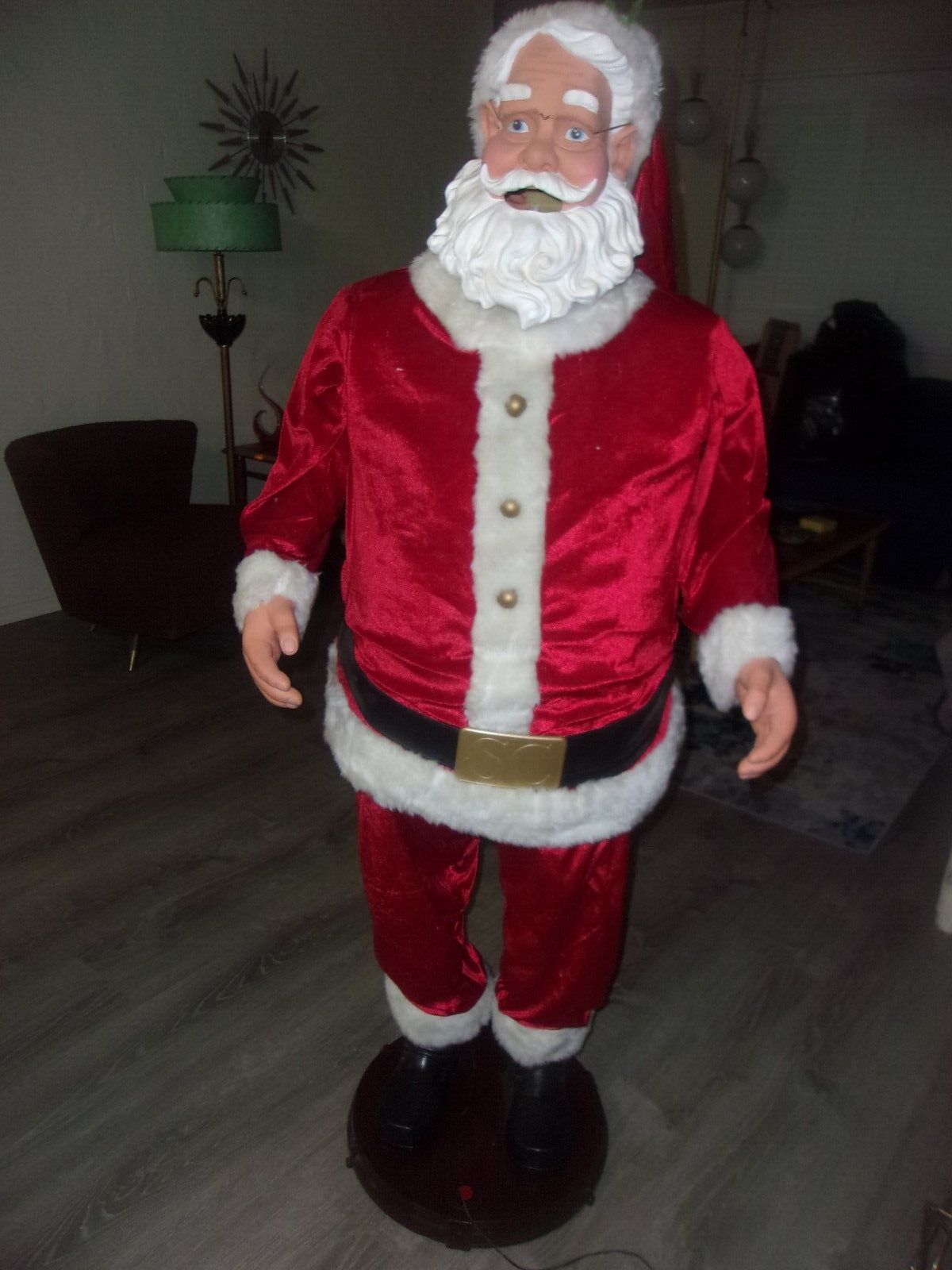 Vintage Gemmy  Life Size 5 ft Animated Santa Claus has issues