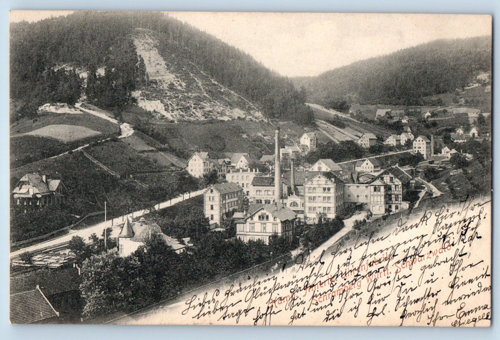 Baden-Württemberg Germany Postcard Schramberg Watch Factory in Württemberg 1904