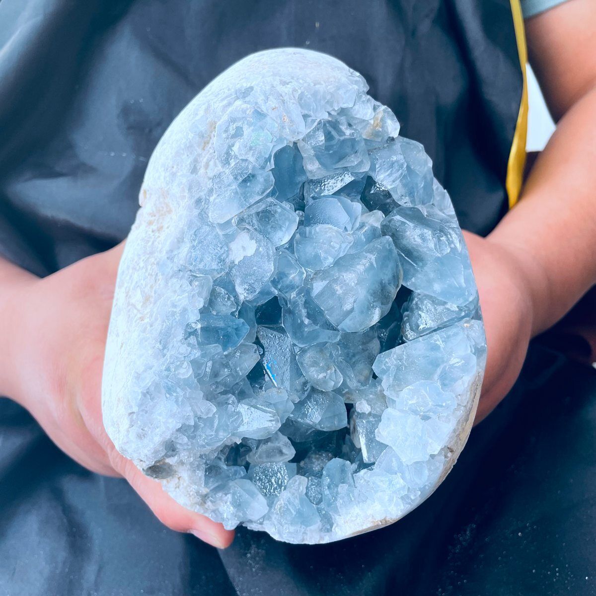 10.62LB Natural Blue agate geode Quartz Crystal Energy Healing