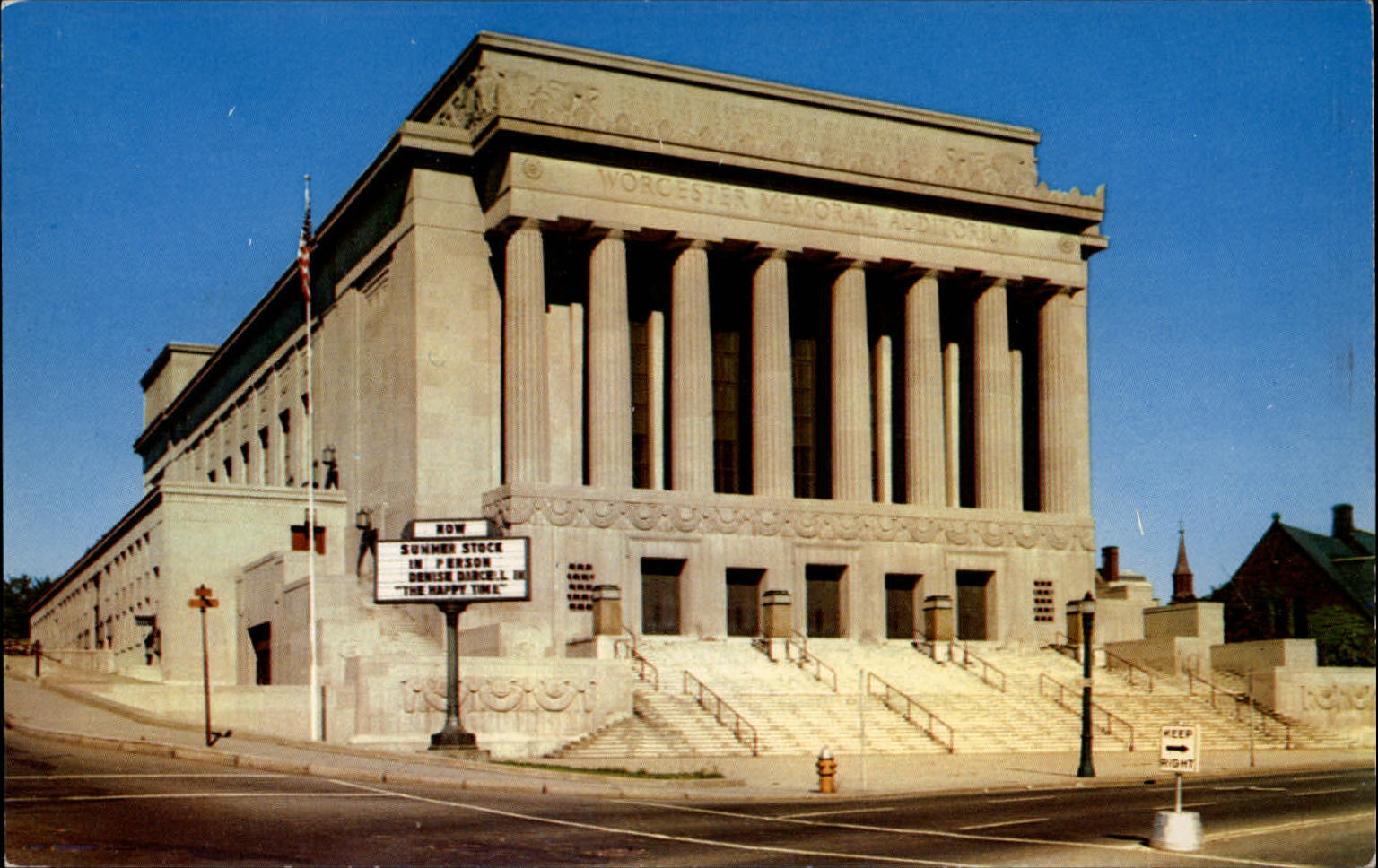 Worcester Memorial Auditorium Massachusetts ~ 1950-60s postcard