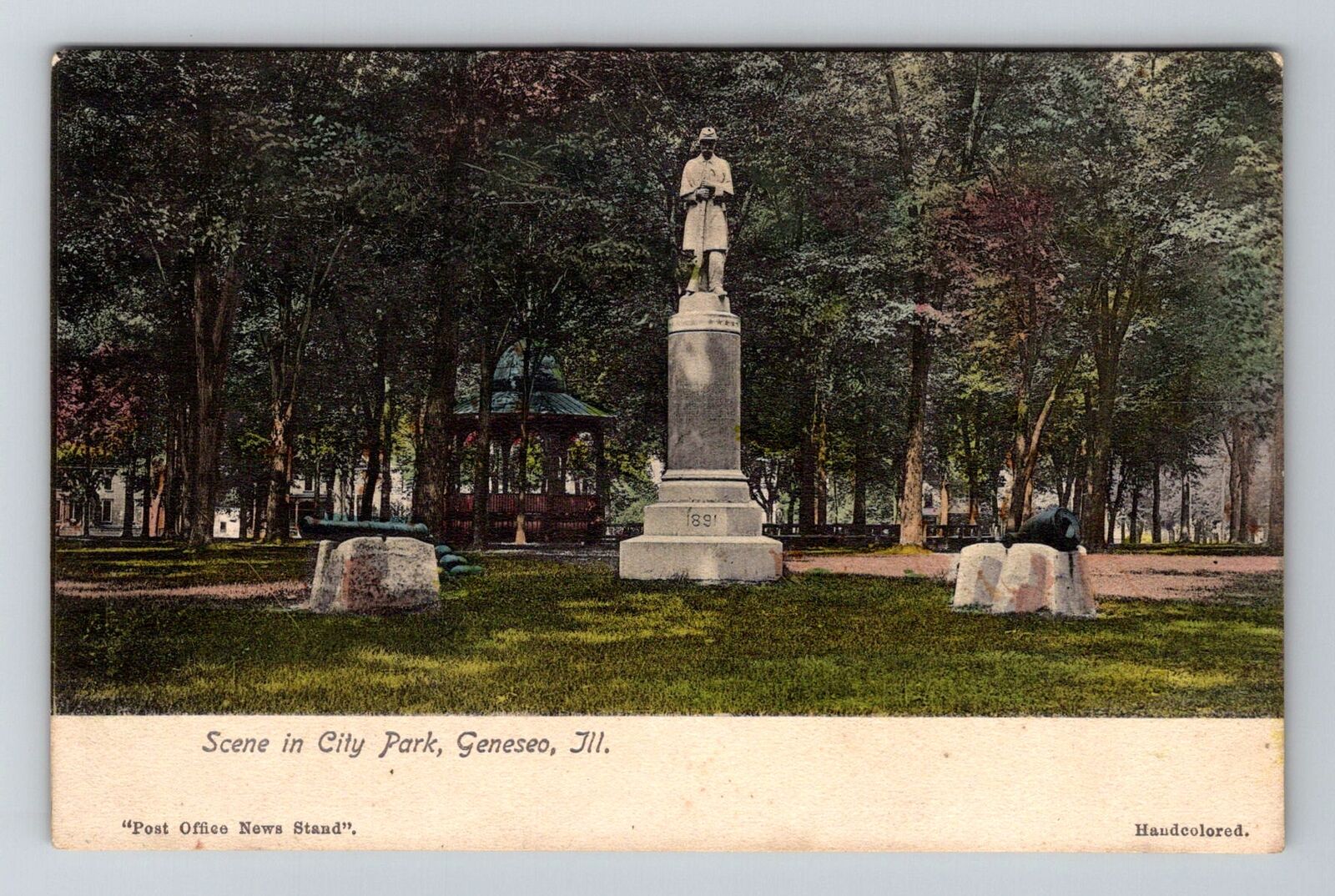 Geneseo, IL-Illinois, Scene In City Park Antique, Vintage Souvenir Postcard