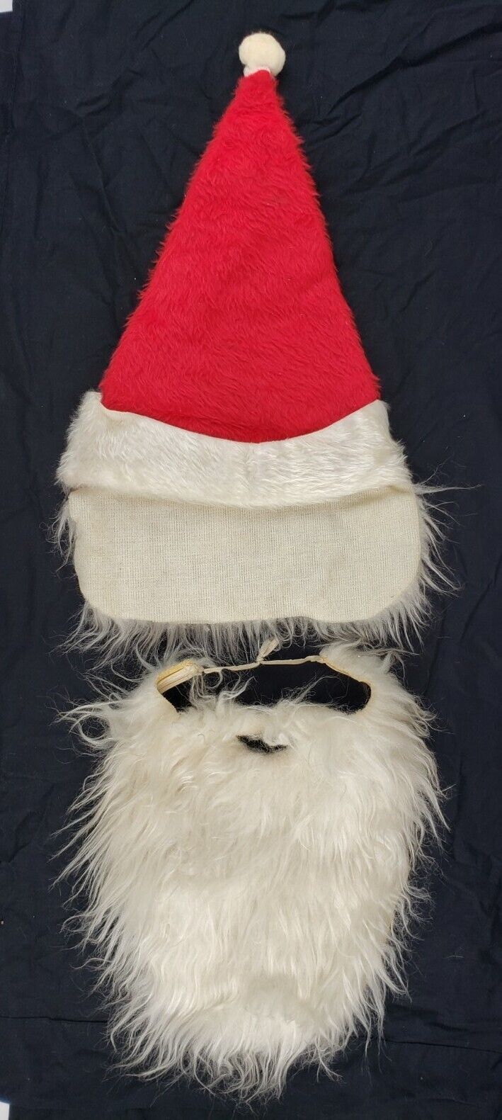 Vintage Original c1950’s Santa Claus Hat & Beard Christmas Costume Old Xmas Tree