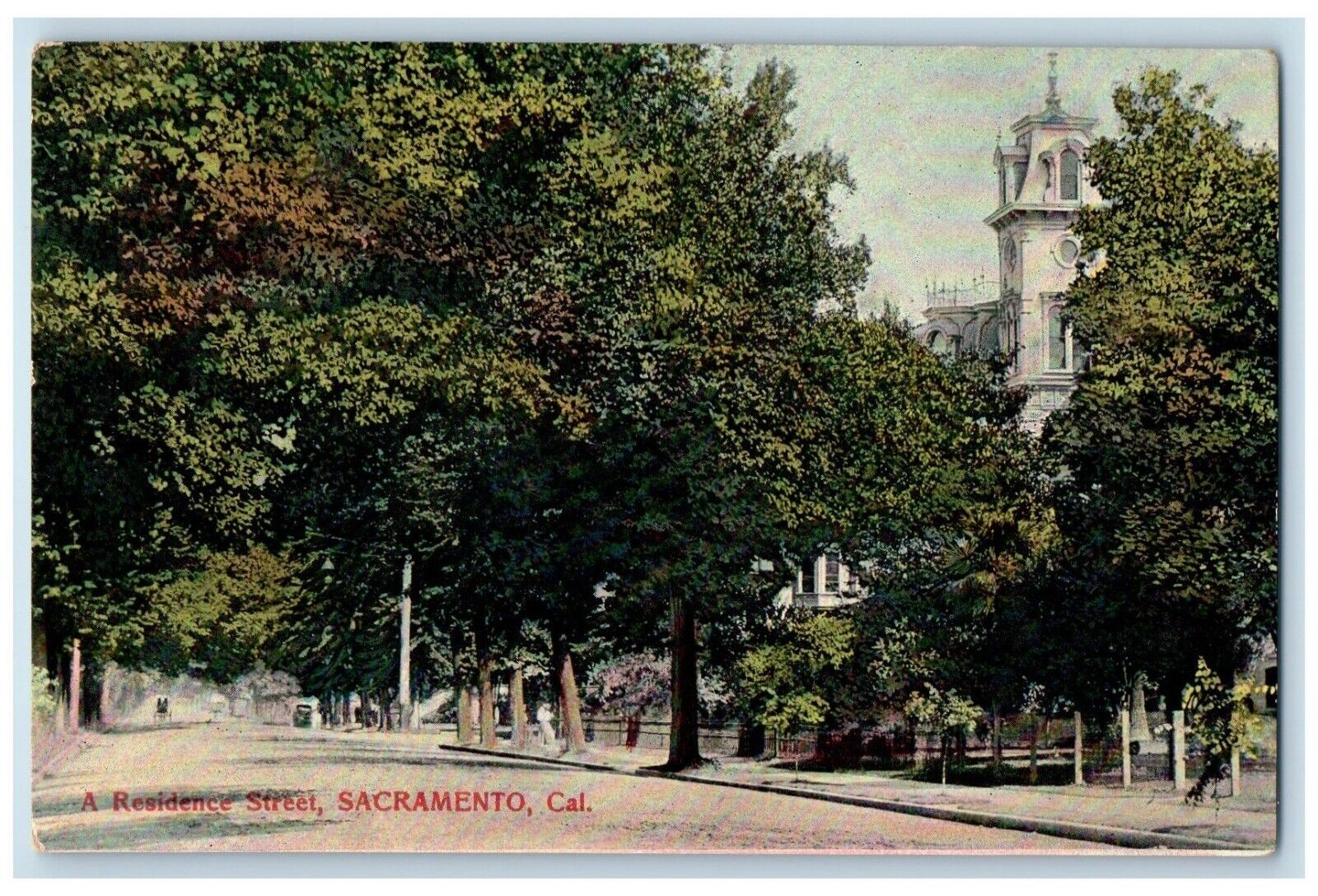 c1910\'s A Residence Street Sacramento California CA Unposted Antique Postcard
