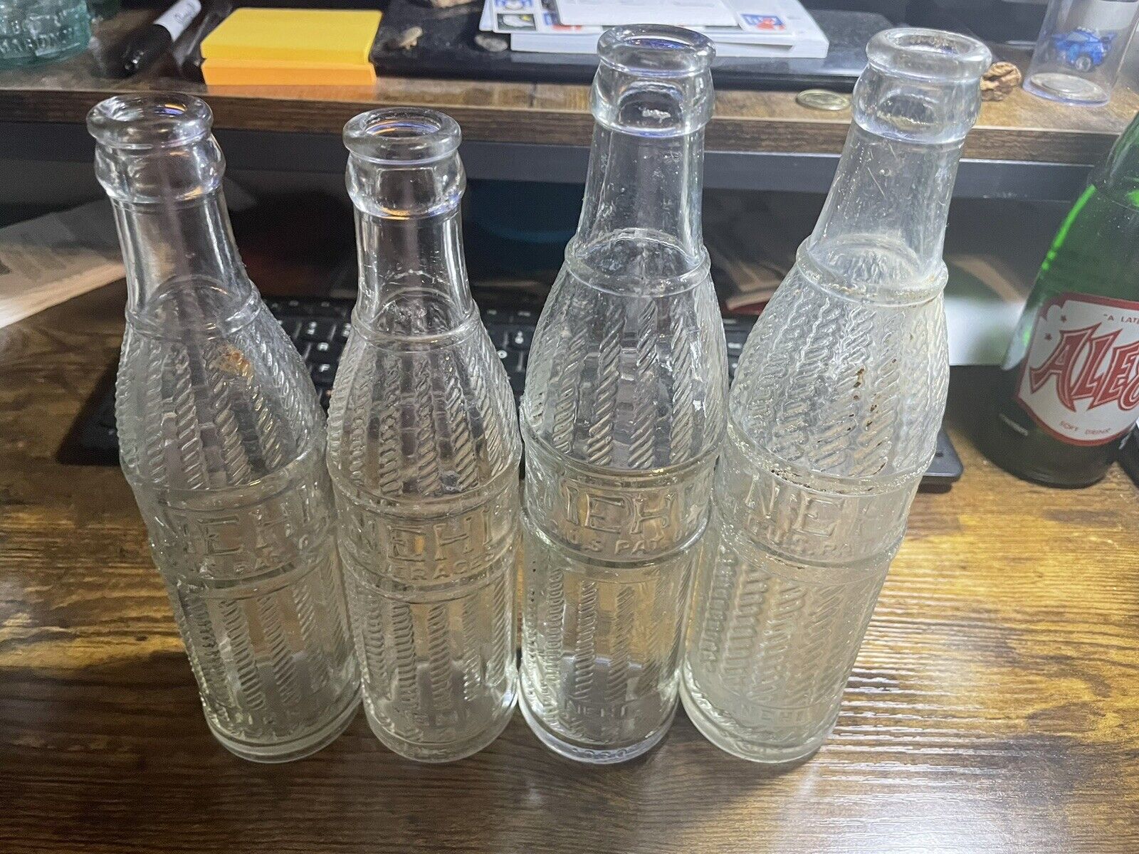 Lot Off 4 Vintage Embossed Nehi Bottles