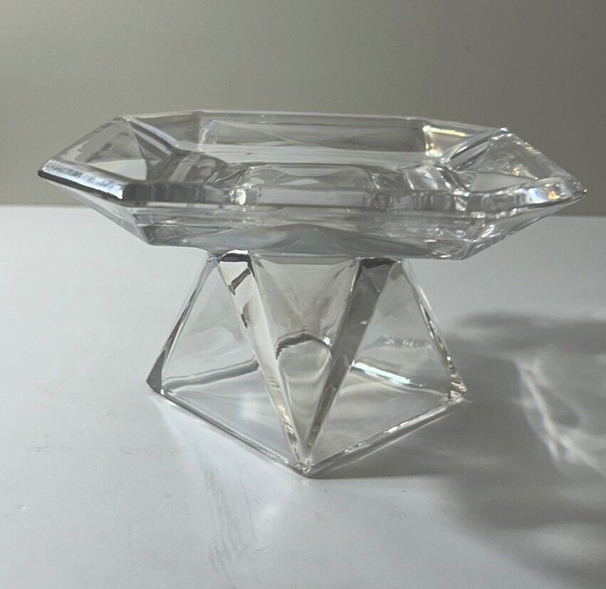 Partylite Discover Candle Holder P8163 RETIRED Faceted Luster Rainbow Glass