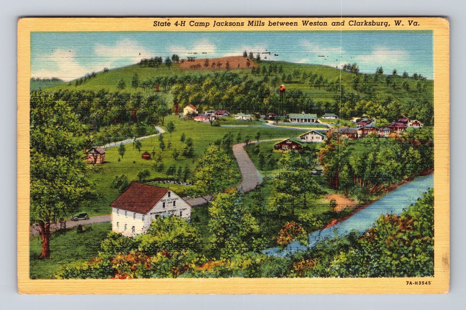 Weston WV-West Virginia, State 4H Camp Jackson Mills, Vintage c1947 Postcard