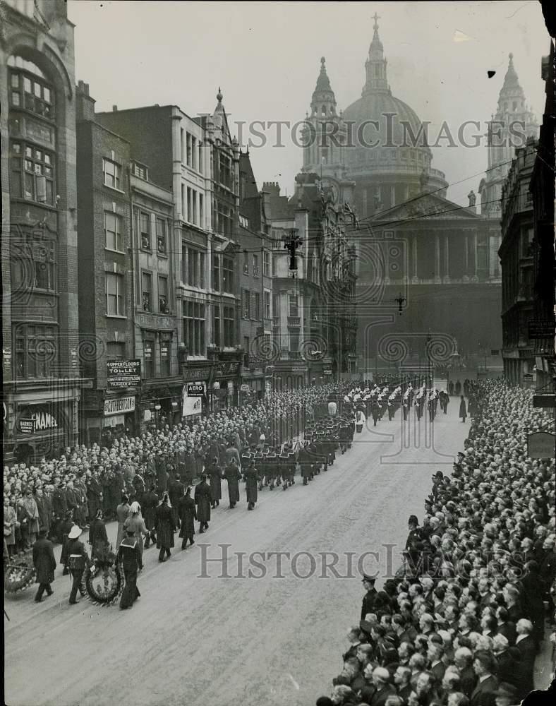 1936 Press Photo Funeral Procession for Earl Beatty in London, England