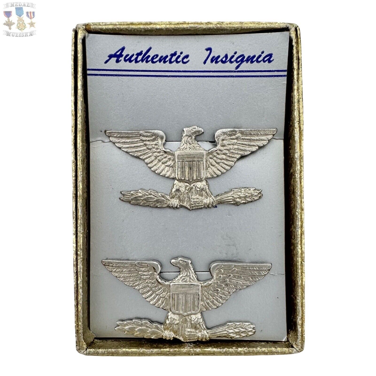 WWII ARMY USMC COLONEL NAVY CAPTAIN INSIGNIA 🦅 EAGLE ACID TEST CARD BOX WW2