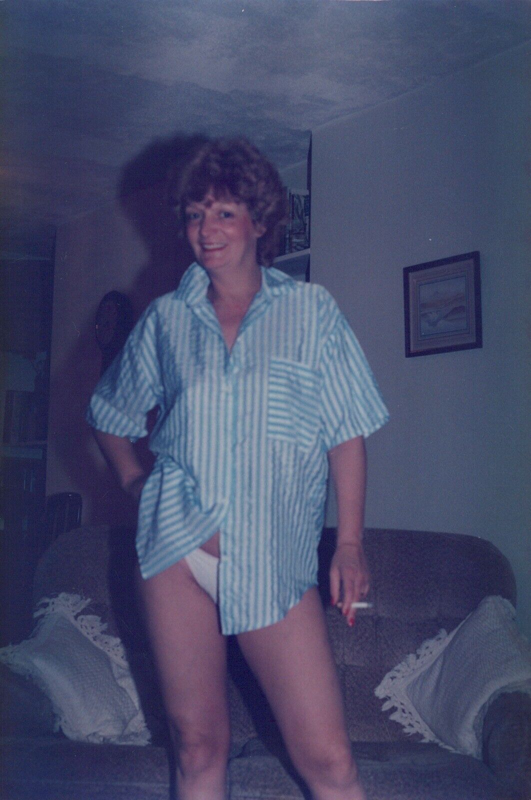 VINTAGE FUGLY BRITISH WIFE COLOR PHOTOGRAPH 1980S #12