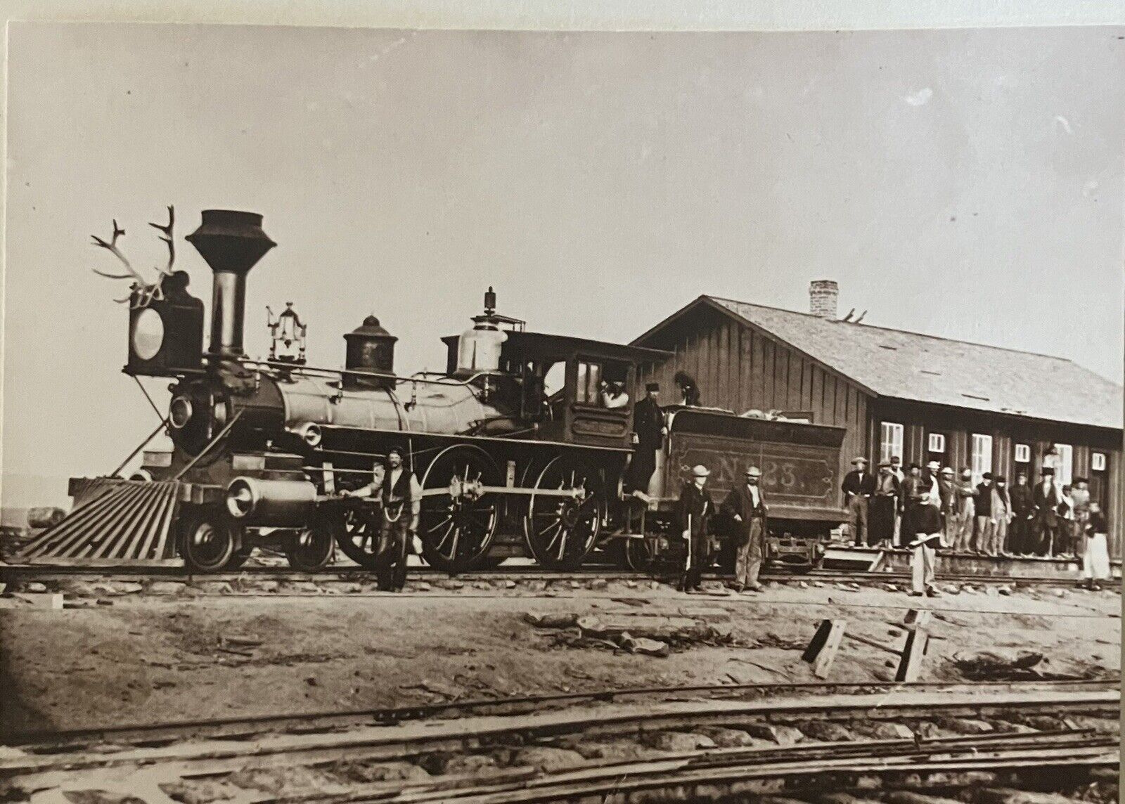 Railroadiana Postcard #23 Locomotive - Laramie, Wyoming Station - PLUS Bookmark