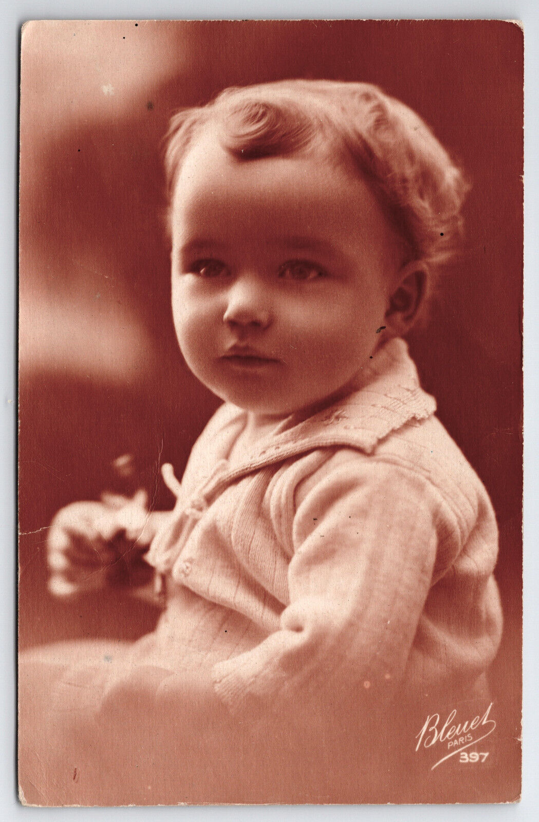 Vintage Postcard C1925 Sepia Bleuet Paris Baby Boy