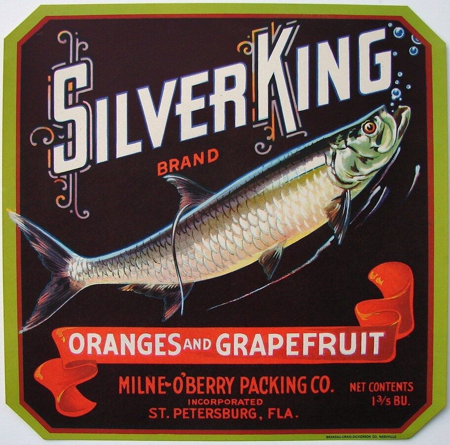 SILVER KING Vintage St. Petersburg Florida Crate Label, ***AN ORIGINAL LABEL***