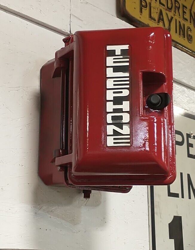 Red fire alarm ALLEN Industrial Emergency Call Box TELEPHONE 