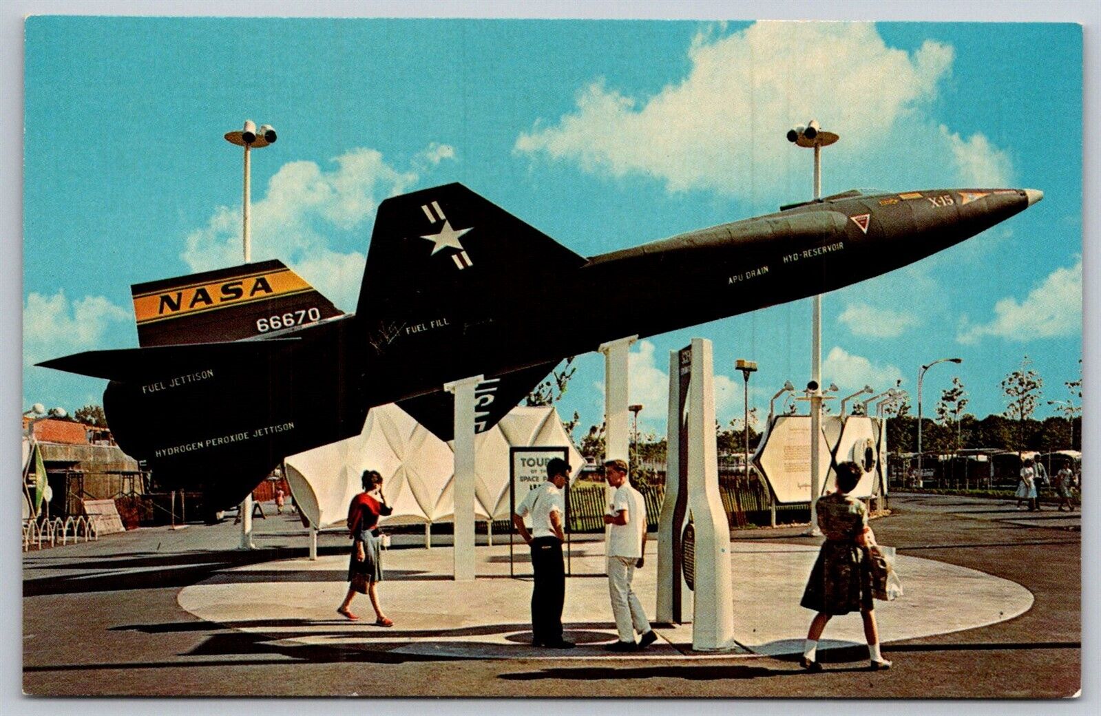 NY Worlds Fair 1964 65 Postcard NASA X15 Rocket Plane 