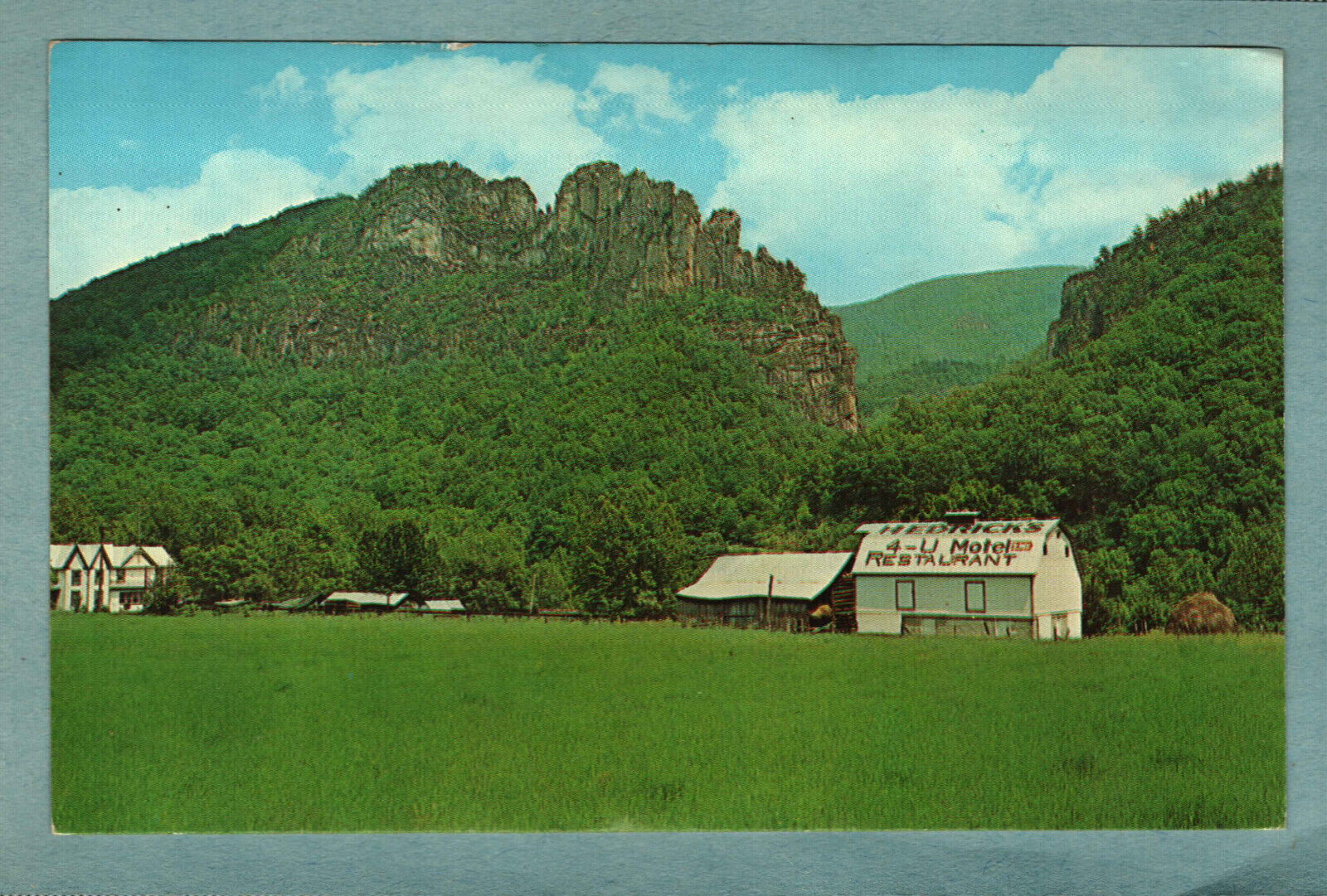 Postcard Seneca Rock Hedricks 4U Motel Restaurant Seneca West Virginia WV
