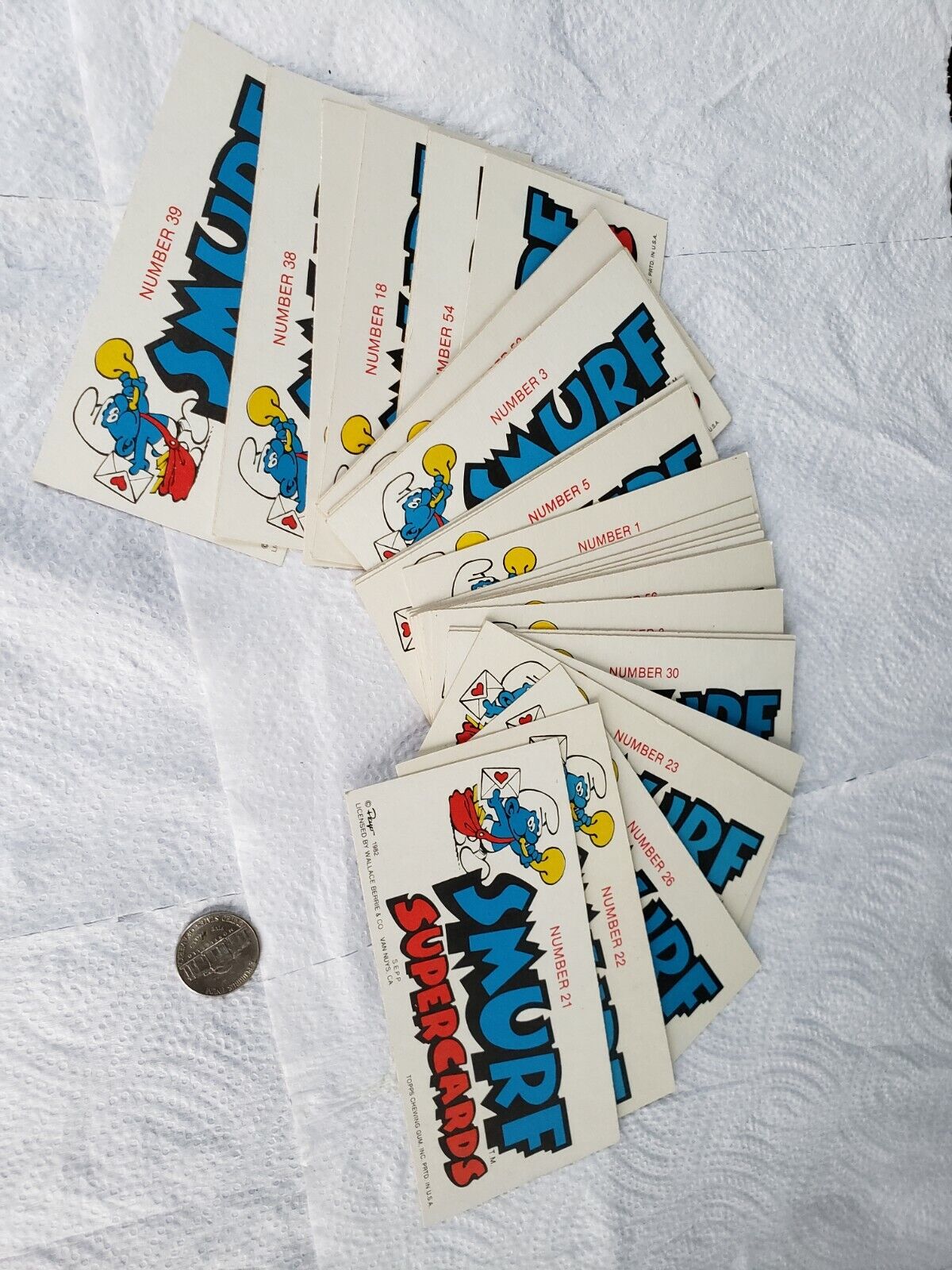 SMURF SUPERCARDS 35 TRADING CARD SET 1982 TOPPS Peyo vintage Smurfette 