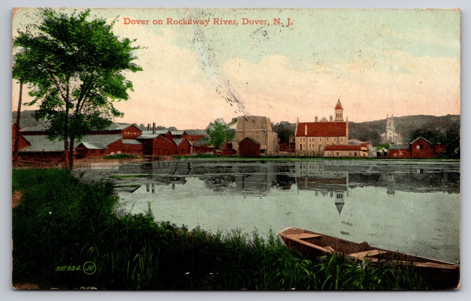 Dover on Rockaway River Dover New Jersey NJ 1910 Postcard