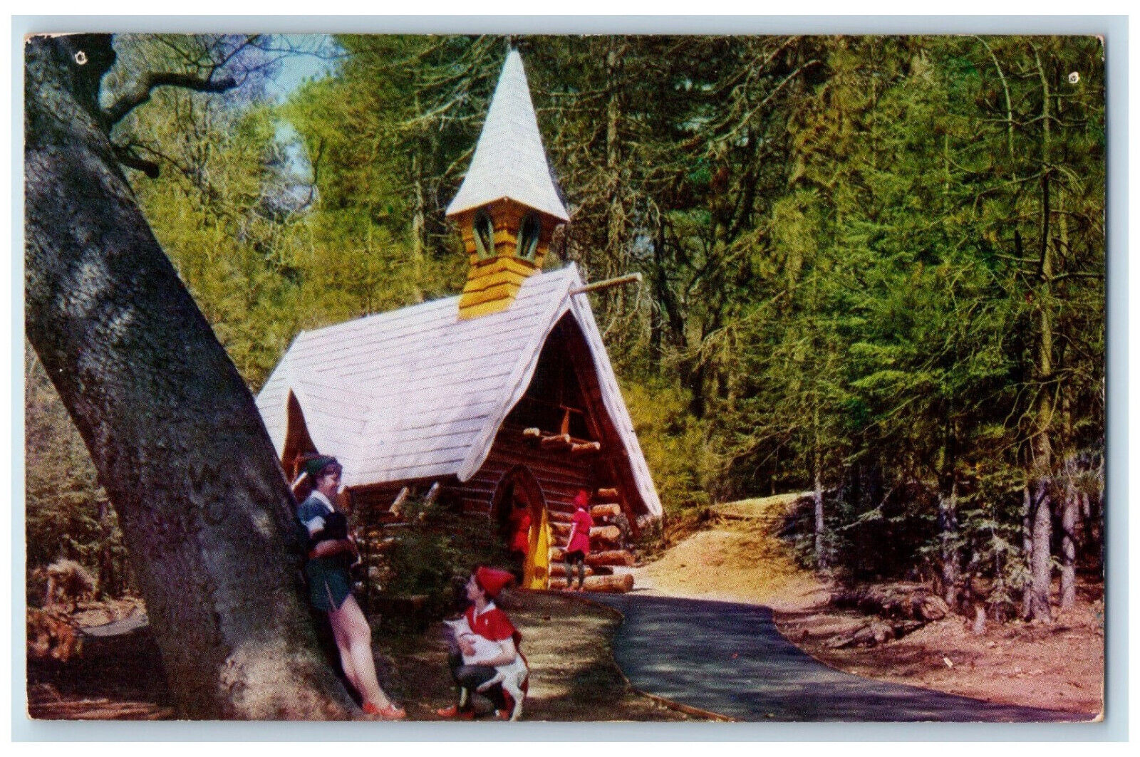 c1950\'s Chapel of the Little Shepherd Santa\'s Village Skyforest CA Postcard