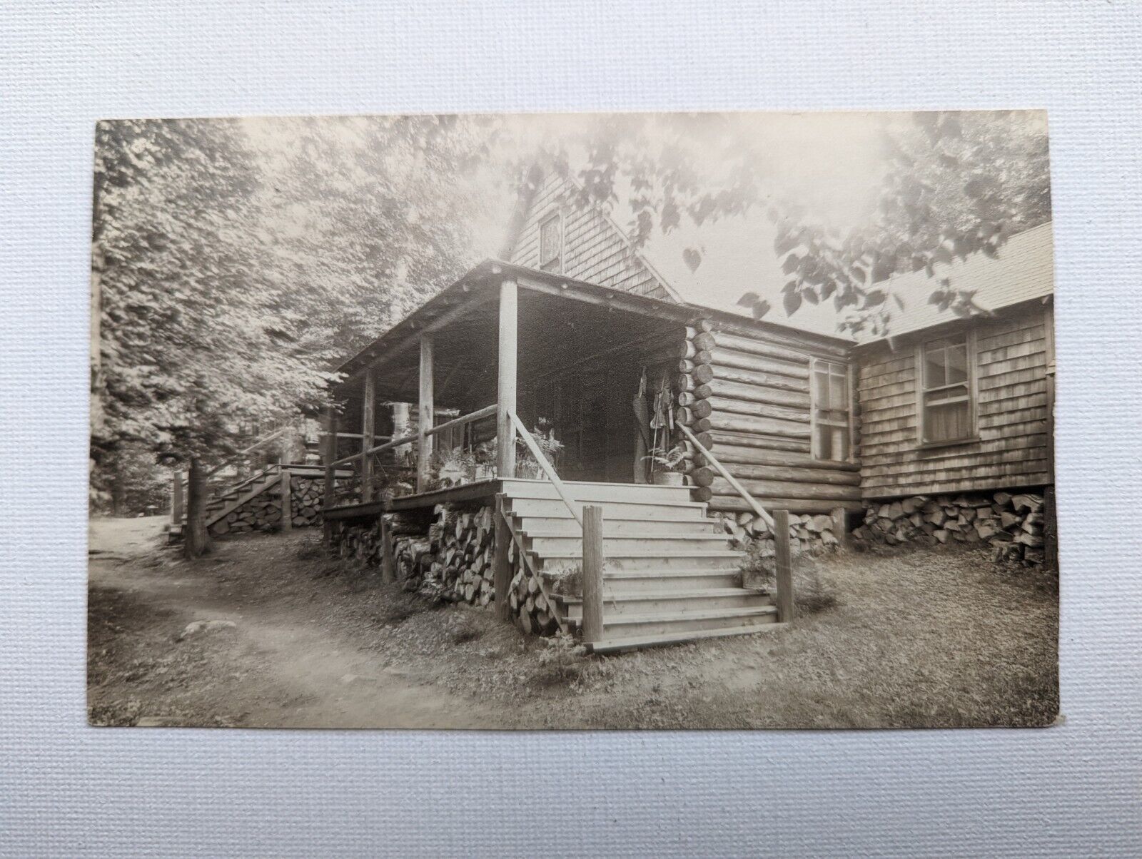 RPPC Kennebago Lake, Maine, Camp Antlers Vintage Postcard ME