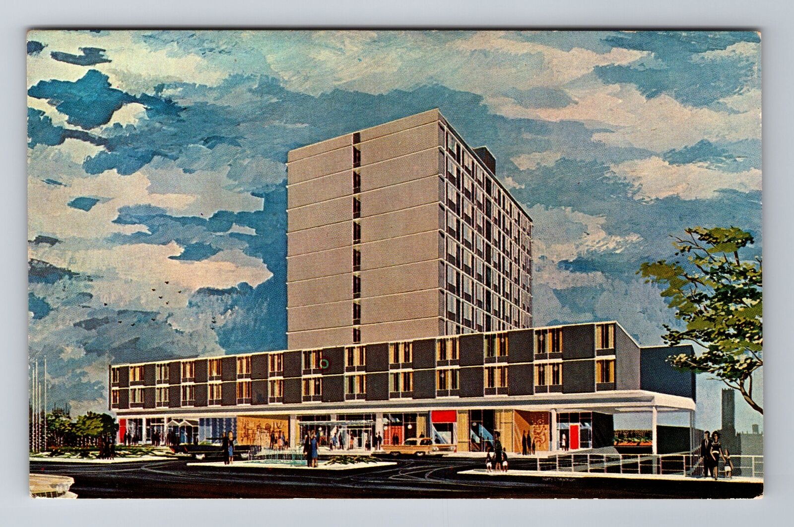 Akron OH-Ohio, Akron Tower Motor Inn, Advertisement, Vintage Souvenir Postcard