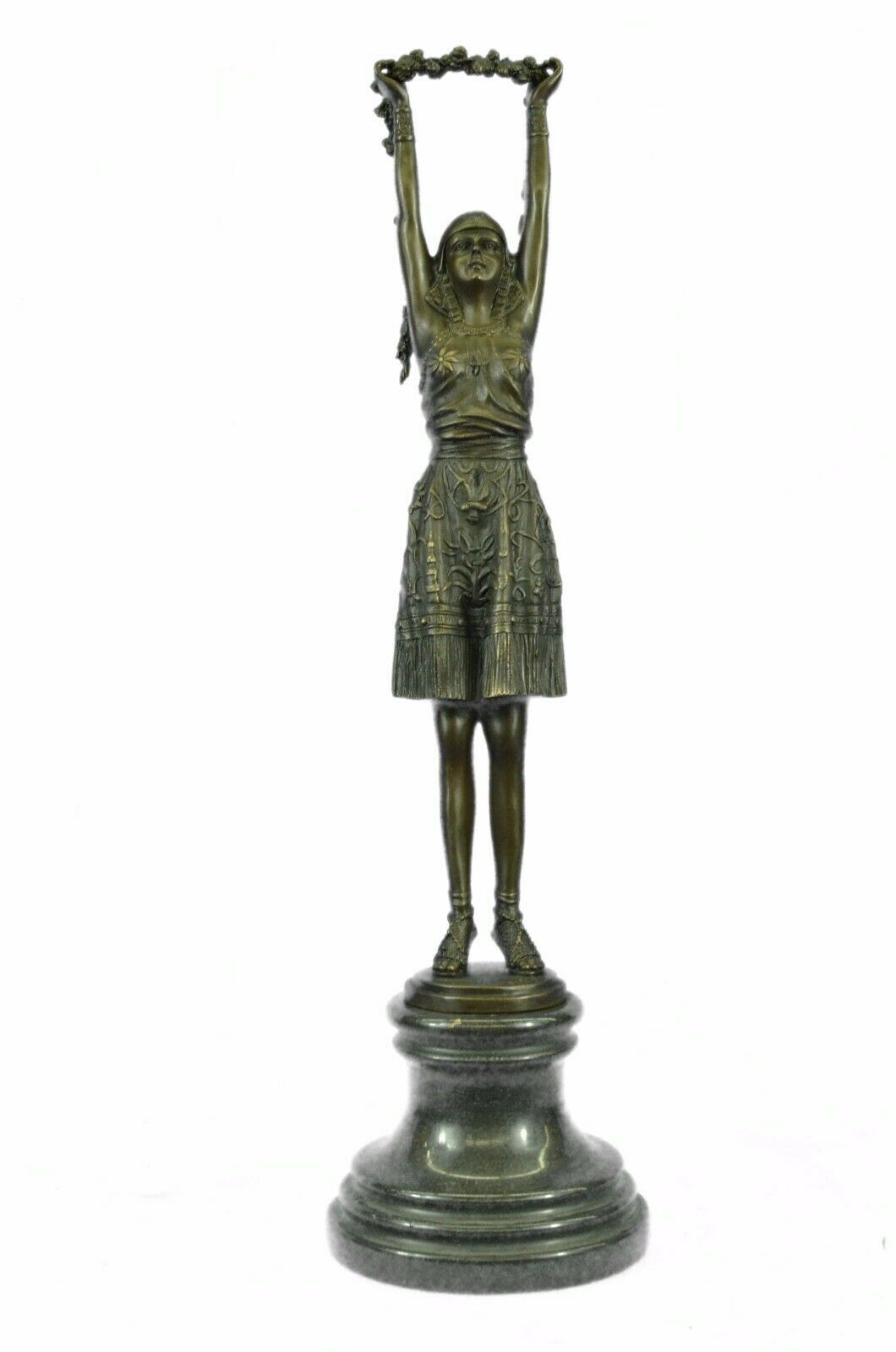 Chiparus Dancer Signed Bronze Marble Art Deco Figurine Roarin’ 20s Flapper Art