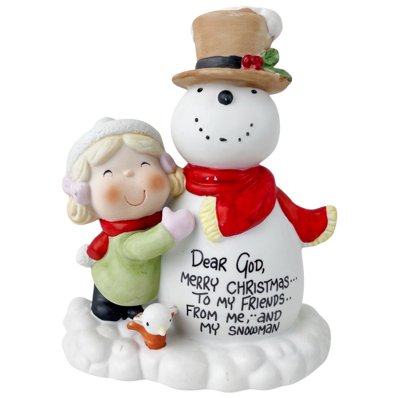 Enesco Dear God Kids Figurine Merry Christmas From Me and My Snowman Holiday 5\