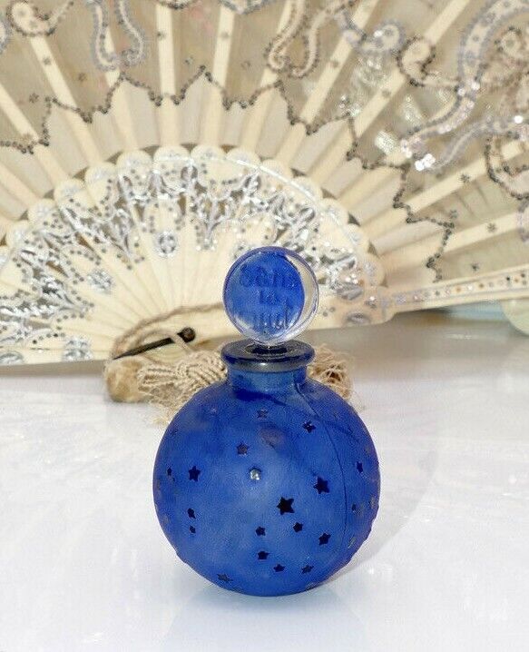 Dans La Nuit by Worth Perfume Blue Star Lalique 70/80% Full   Antique c.1930's