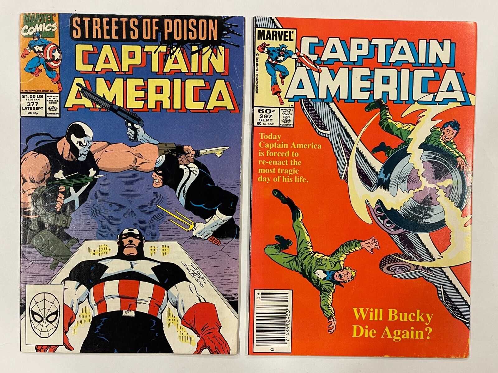 Captain America LOT (2) #297 #377 - 1984 Marvel Comic Book