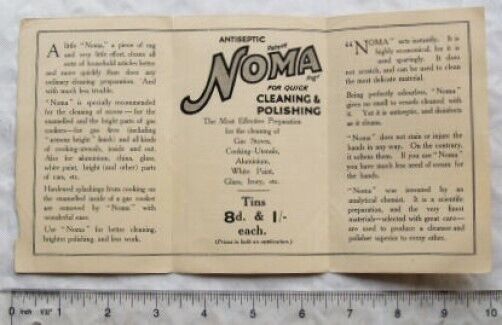1927 leaflet Antiseptic Noma for Quick Cleaning & Polishing