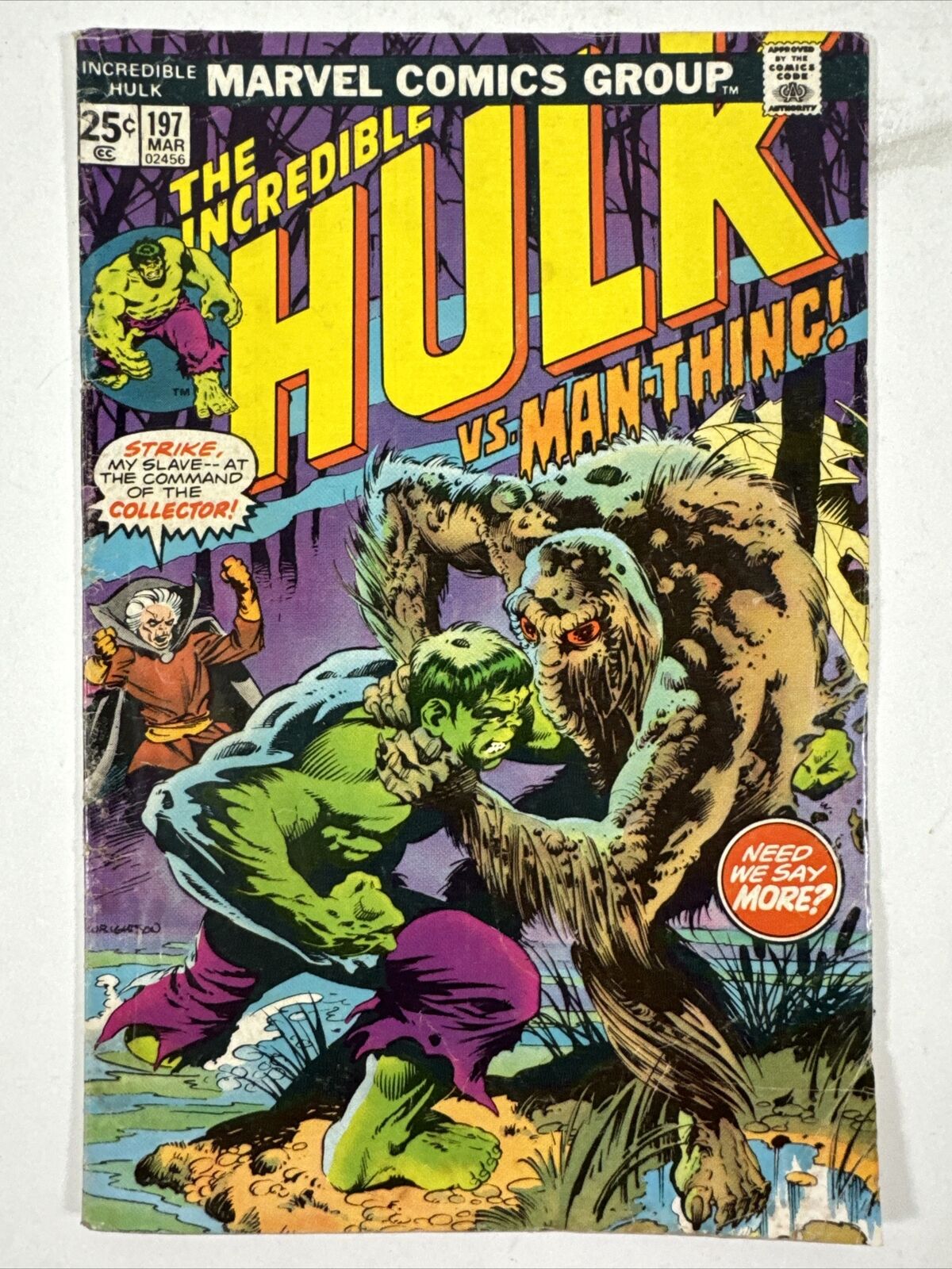 Incredible Hulk #197 1976 Bernie Wrightson Cover Man-Thing Bronze Age