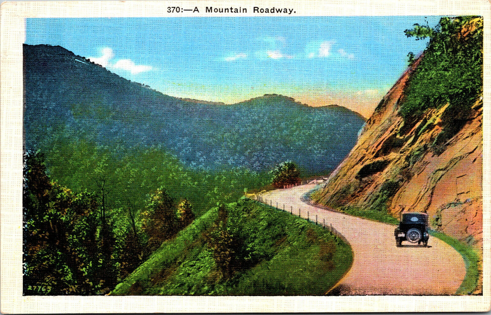 Vtg 1920s A Mountain Roadway Asheville North Carolina NC Postcard