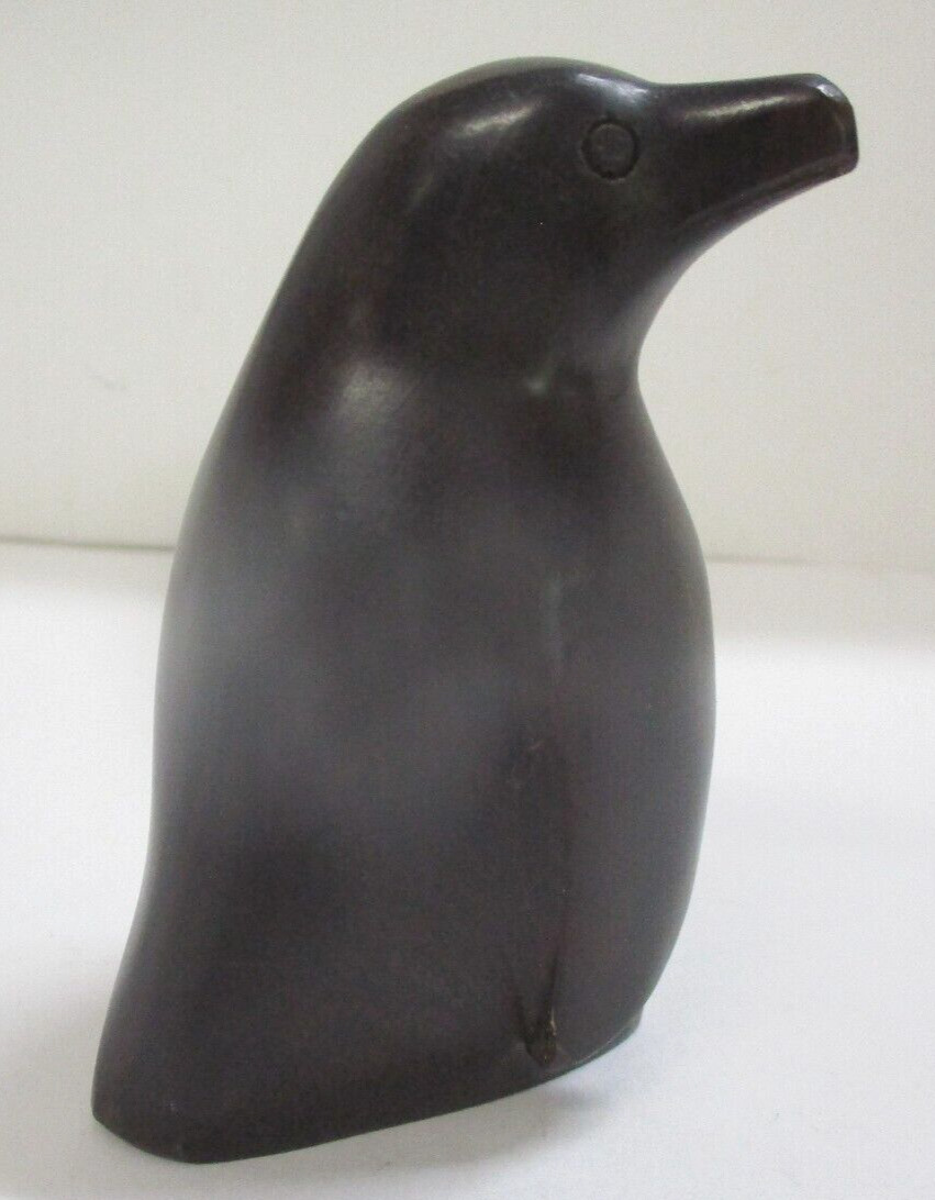 Teak? Wood Penguin Carving Statue