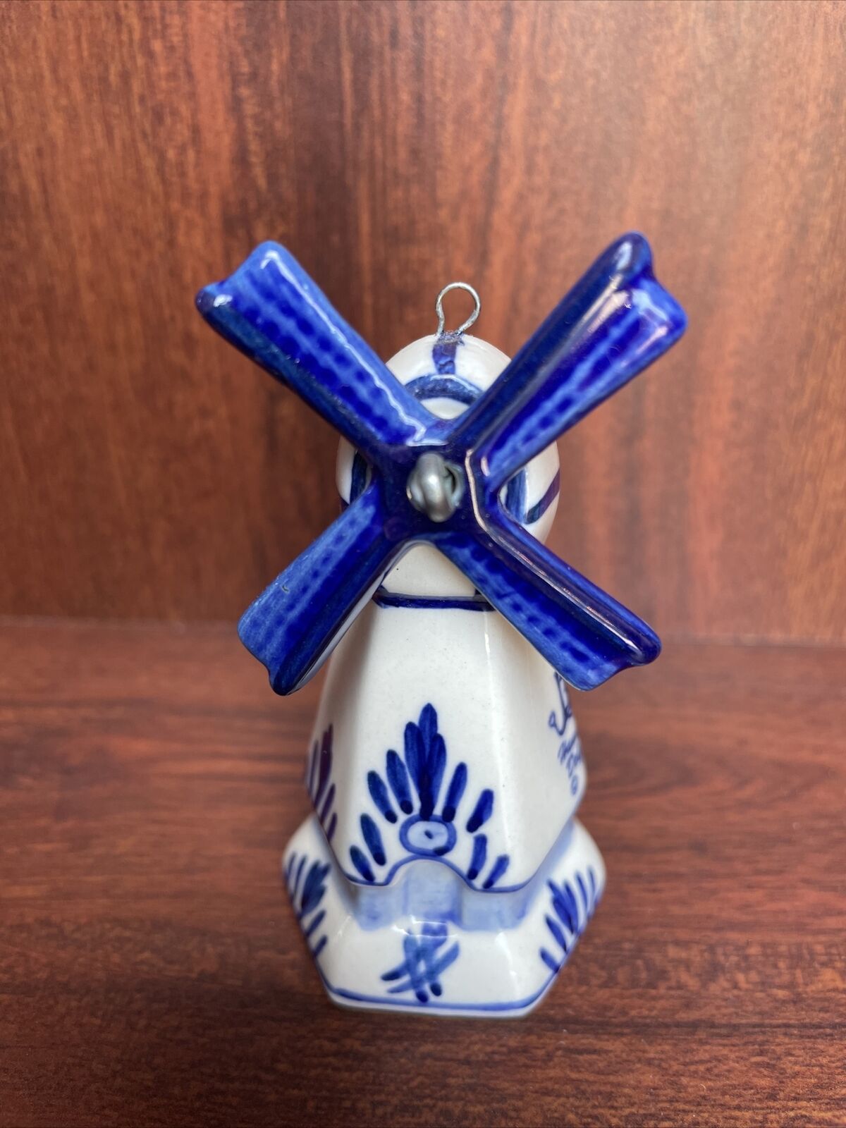 Vintage D.A.I.C. Delft Blue Hand Painted Windmill Holland Rotating Blades
