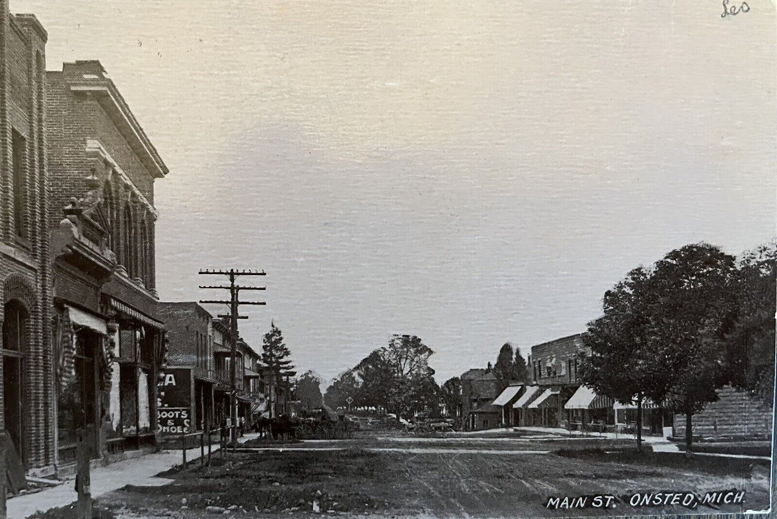 1911 Main Street, Onsted, MI Posted Antique Postcard