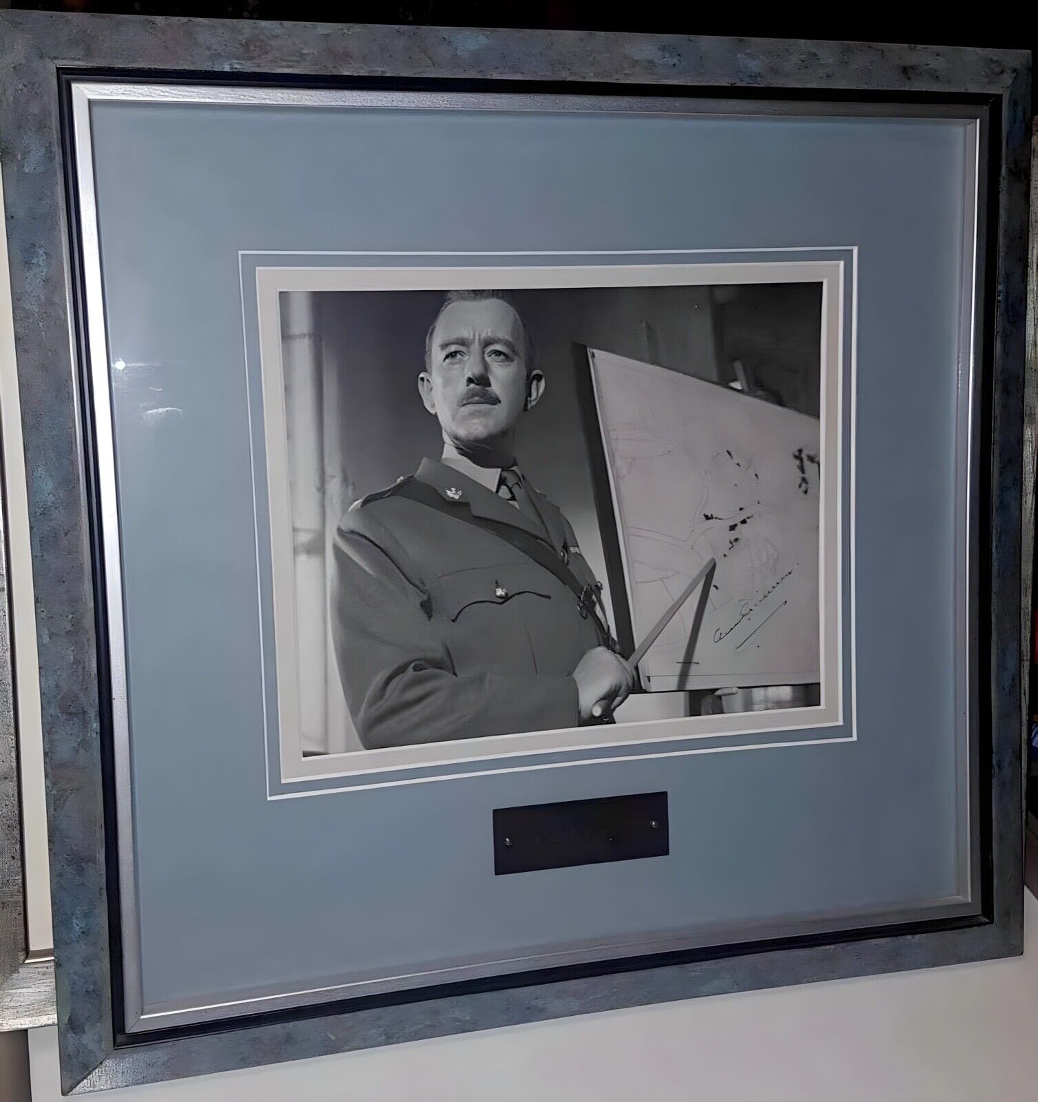 Alec Guiness Signed Autograph at a B&W photo in frame with glass 