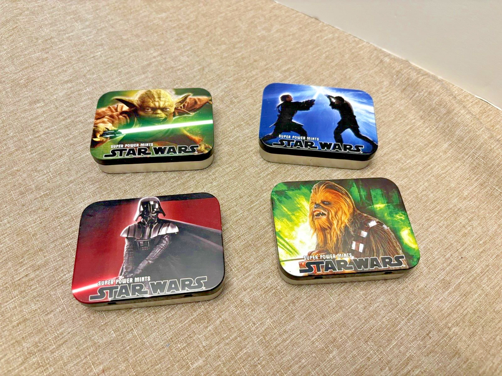 Star Wars Power Mint Mini Tins - 2008- Complete set of 4 - Rare Find