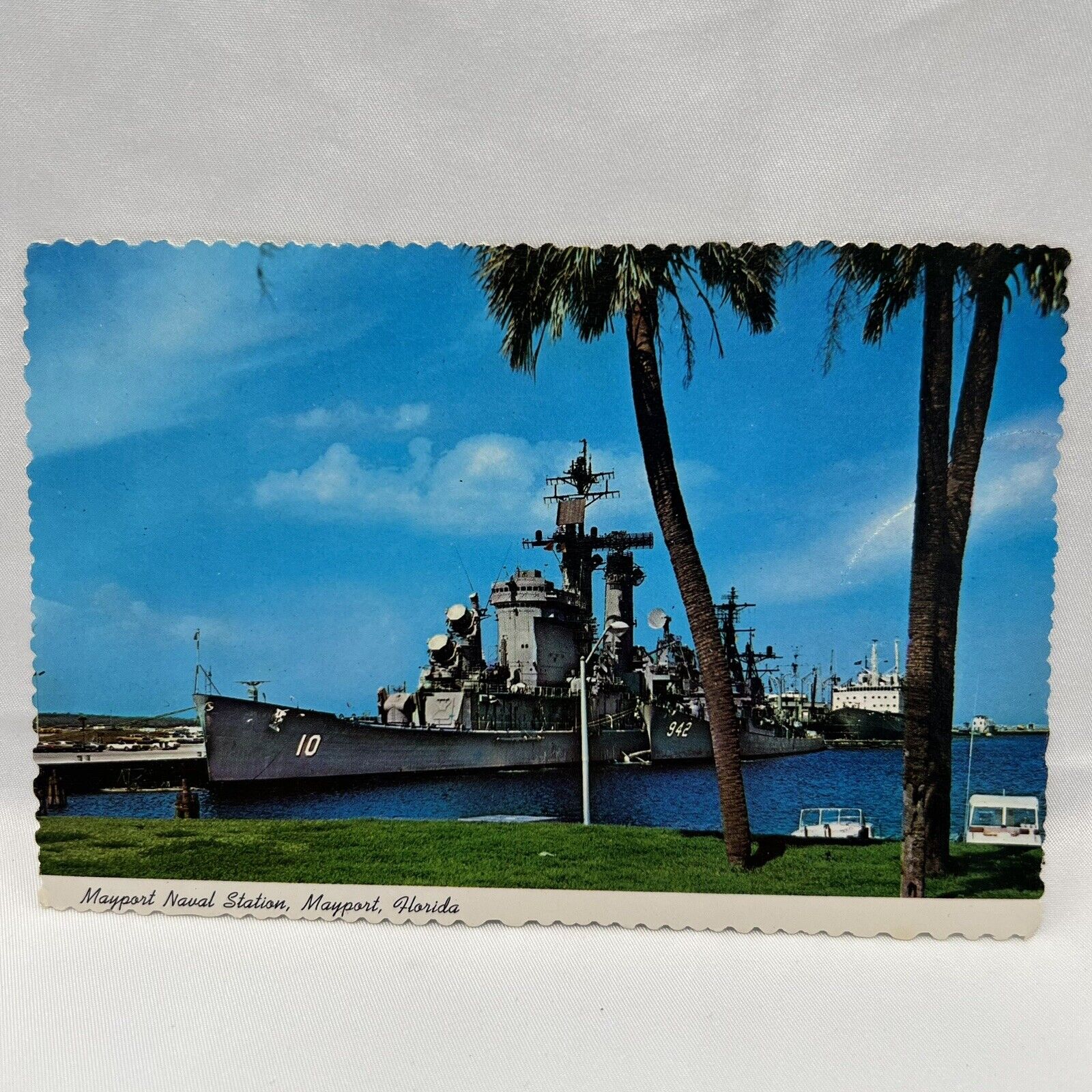 Mayport Naval Station Mayport Florida Postcard USS Albany CG 10 Guided Missile